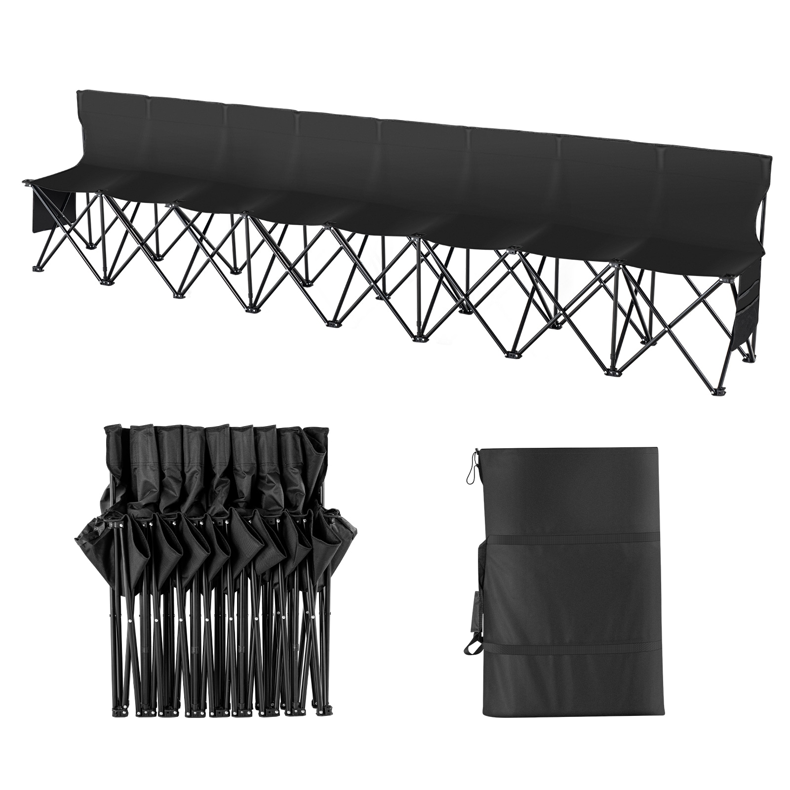 8 Seat Portable Folding Bench For Sports Events And Camping_voghion.com